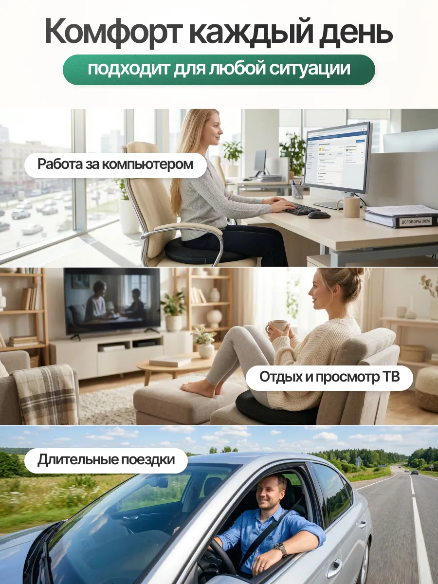 Ортопедическая подушка-кольцо для копчика с отверстием фото 5