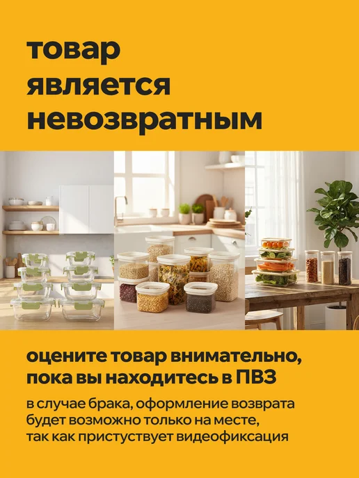 varna Набор из 6 стеклянных контейнеров Smart, белый, фото 5