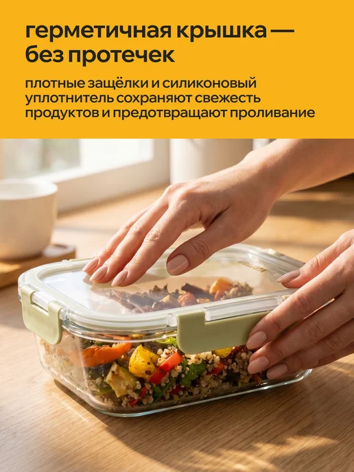 varna Набор из 6 стеклянных контейнеров Smart, белый, фото 6