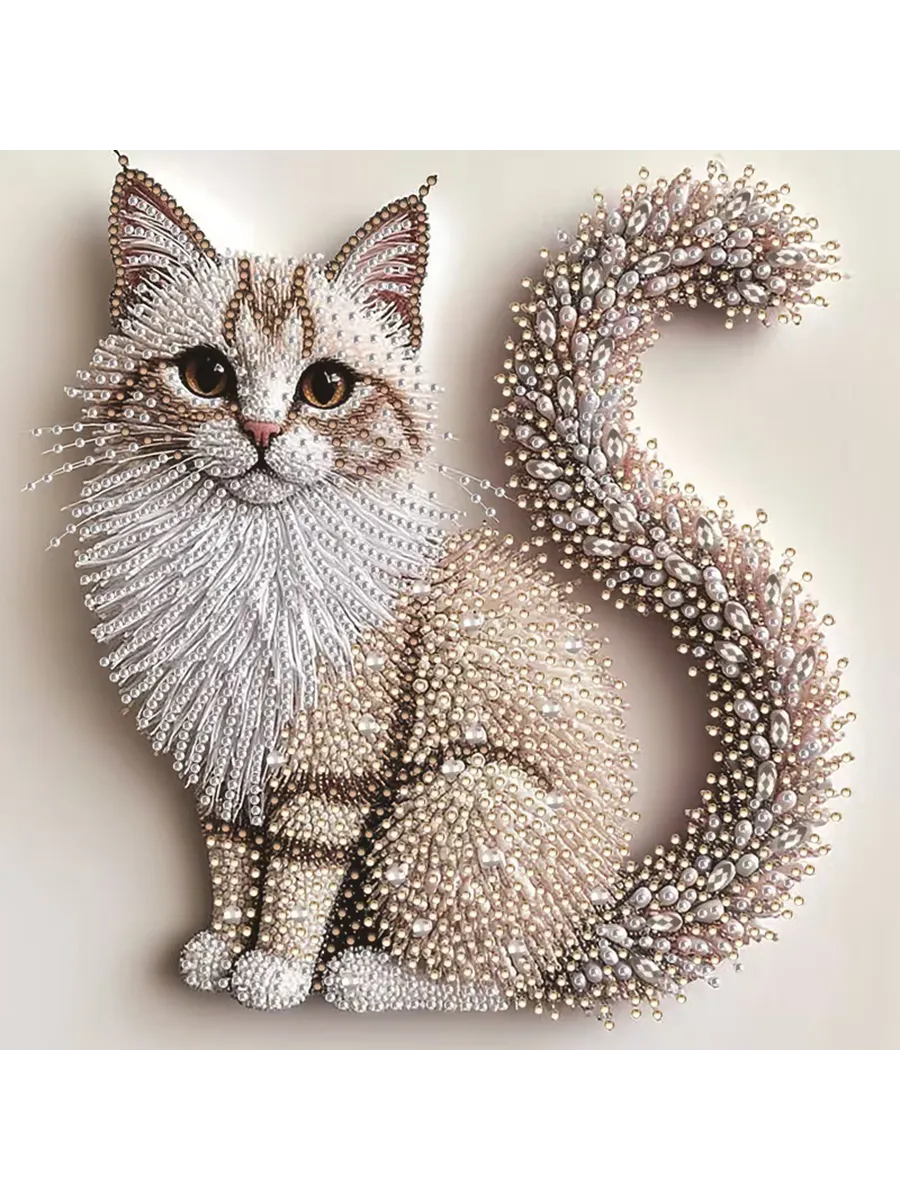 Алмазная мозаика 5d кошка DIY 30x30см