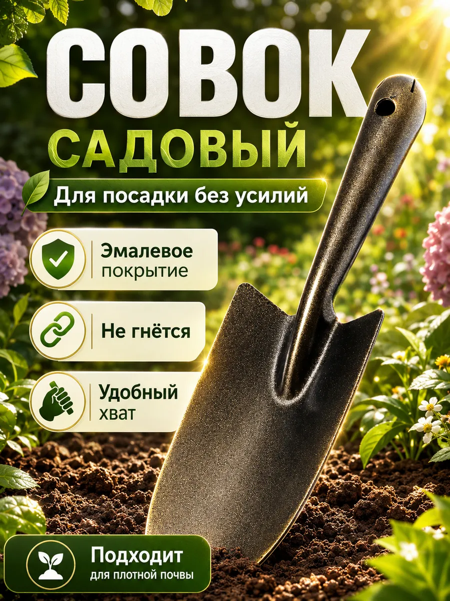 Совок садовый металлический