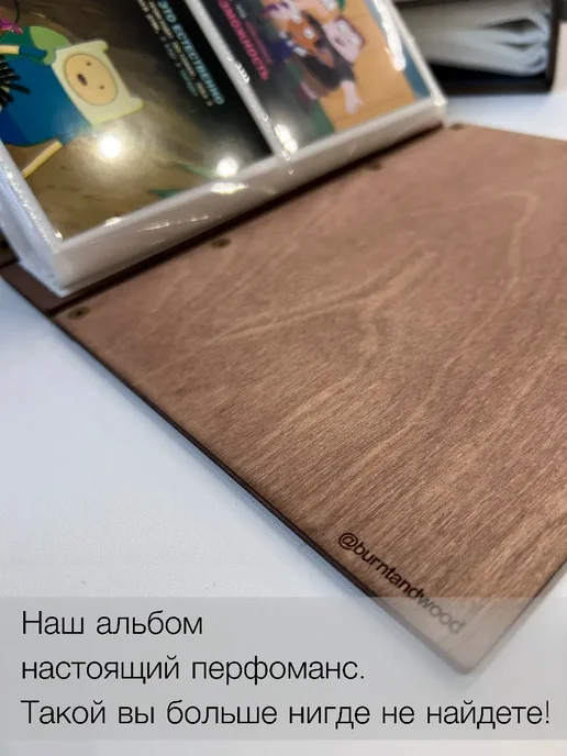 burntandwood Фотоальбом из дерева и кожи немец овчарка, коричневый, фото 5