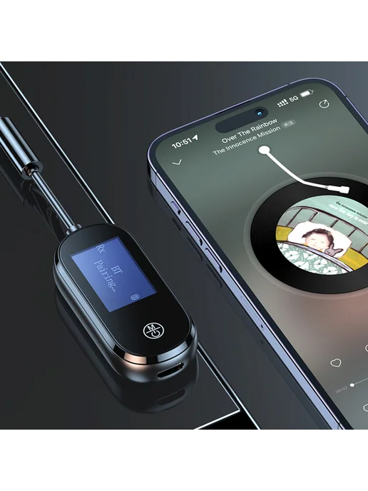Bluetooth 5.3 передатчик-приемник для ушей и авто, вариант, фото 2