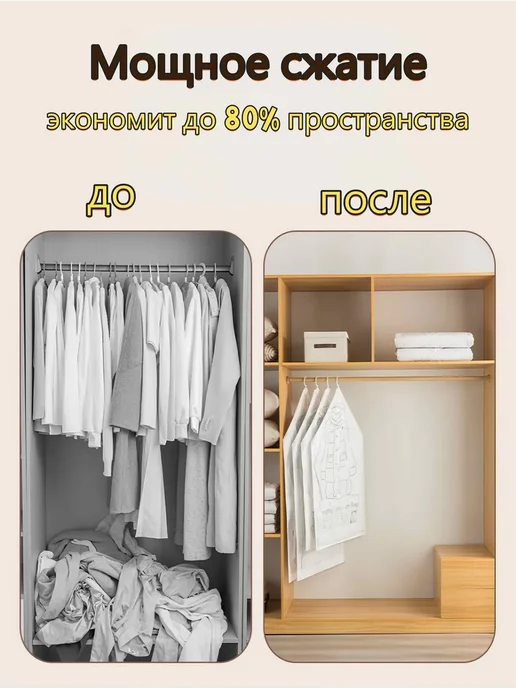 Вакуумные пакеты для одежды и вещей с электрическим насосом, вариант, фото 3