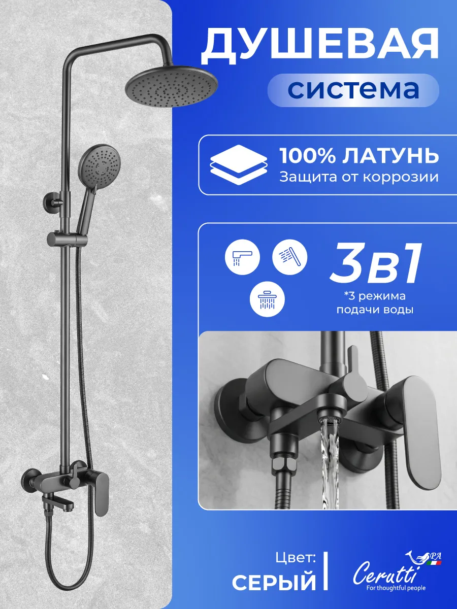 Душевая система ORAZIO II RSGR из латуни