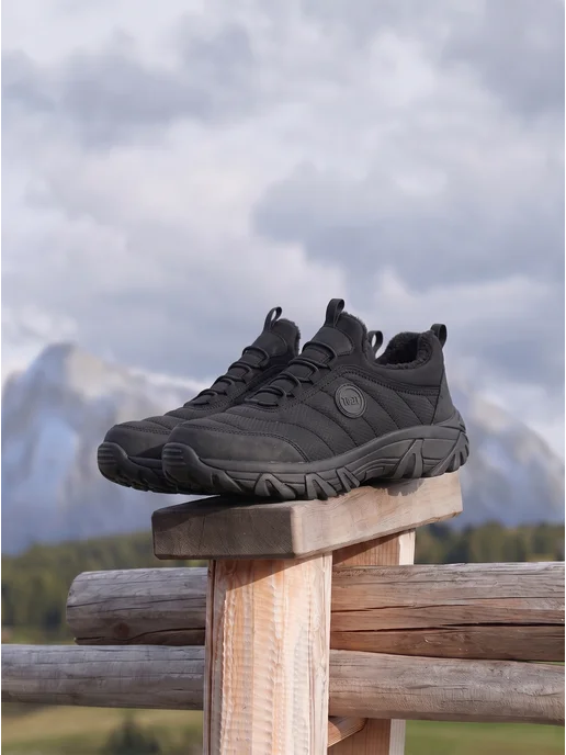 OberShoes Кроссовки мужские осенние утепленные черные, черный, фото 6