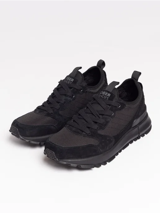 OberShoes Кроссовки мужские осенние утепленные черные, черный, фото 4