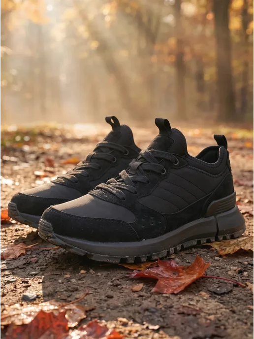 OberShoes Кроссовки мужские осенние утепленные черные, черный, фото 8