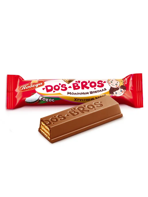 Победа Вкуса Шоколад "Dos Bros" с вафлей со вкусом кокоса, 12,5гр 1,2кг, 12,5 г, 1,2 кг, фото 2