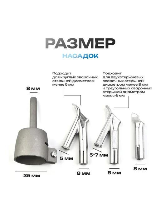 Сварочная насадка на фен 35 мм для пайки пластика, вариант, фото 2
