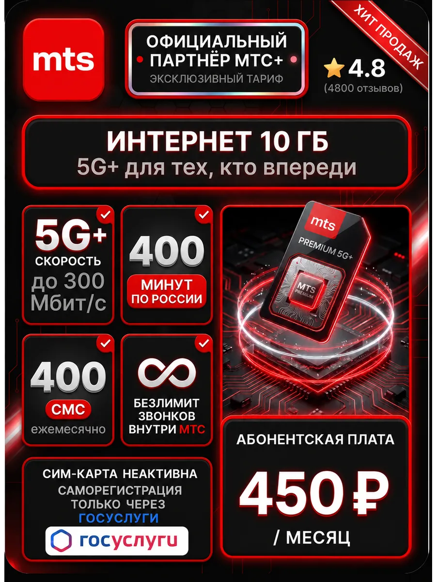 Сим карта МТС безлимитный интернет