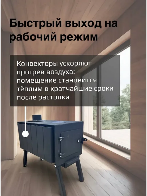 Печка буржуйка 15 конвекторов отопительная, вариант, фото 3
