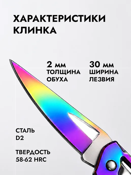 ЛИСТ тактика Нож складной брелок, синий, фото 2
