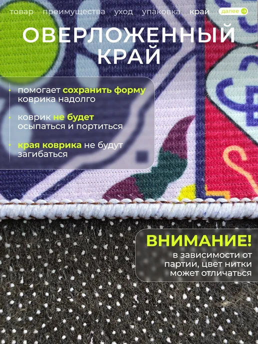 LikePrice Ковер кухонный прикроватный на пол 50 на 150 см, вариант, фото 4