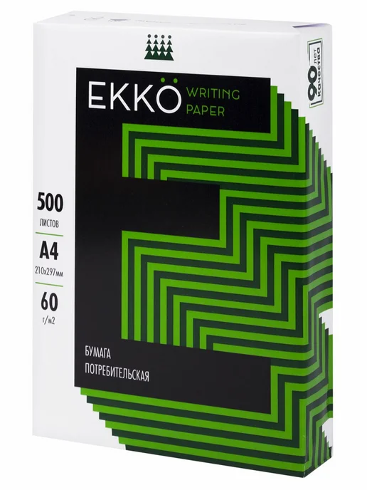 Бумага ЕККО A4, 60 г/м², 500 листов, фото 2