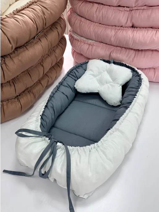 LiliKids Кокон гнездышко для новорожденного двустороннее с подушечкой, вариант, фото 2