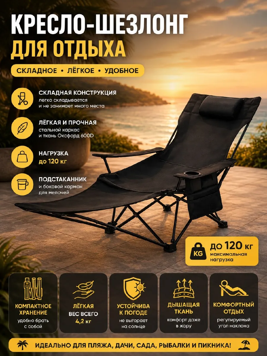 Кресло шезлонг туристическое