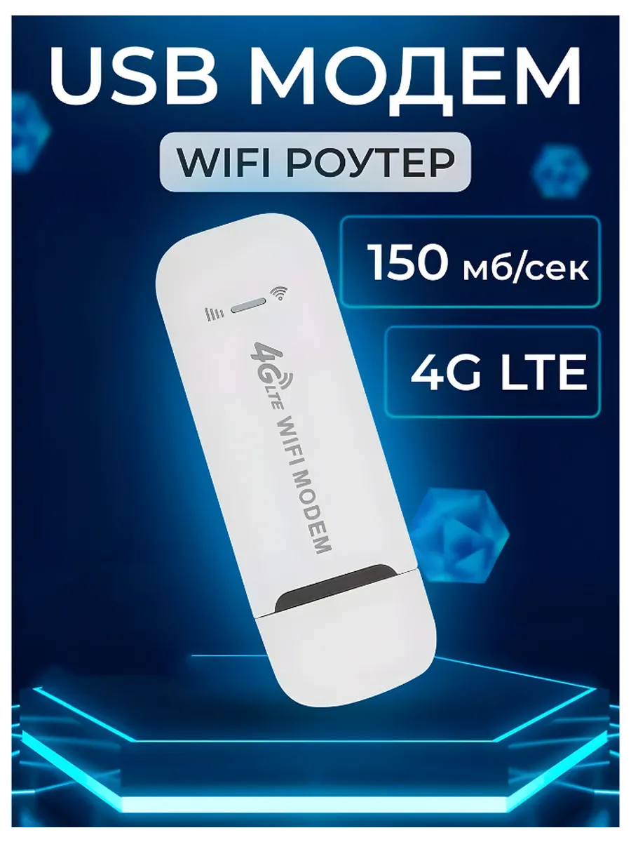 Адаптер 4G LTE USB модем с SIM-картой и точкой доступа Wi-Fi