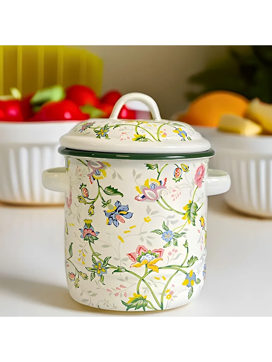 Эмалированный бак для продуктов, 1.2 л