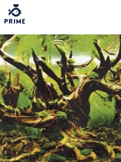 PRIME (аквариумистика) Фон 2-стор Мангровая коряга Подводный рельеф 50х100см, вариант, фото 2
