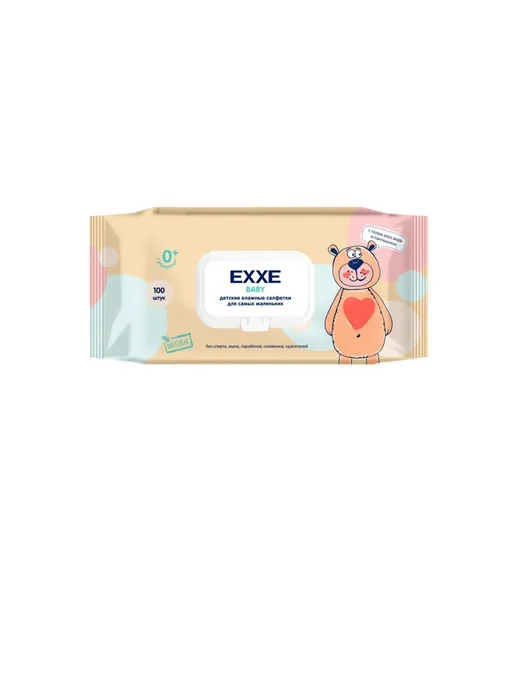 EXXE Влажные салфетки детские 3 пачки 300 штук, 100 шт