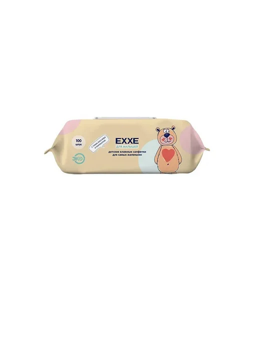 EXXE Влажные салфетки детские 3 пачки 300 штук, 100 шт, фото 3
