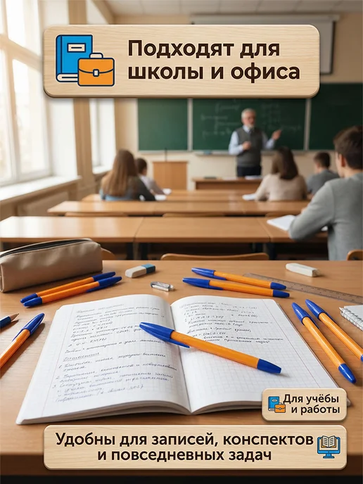 BIC Шариковые ручки 12 шт, синие, 0.7 мм, 12 шт, фото 4
