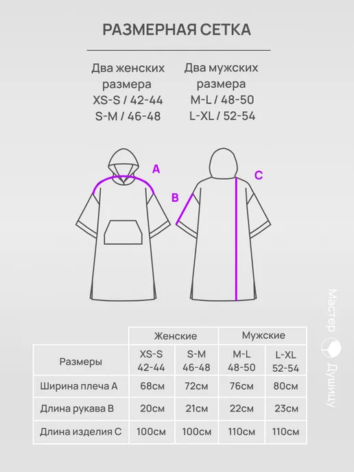 Мастер Душицу Халат банный вафельный с капюшоном, стильное пончо для бани, коричневый, фото 6