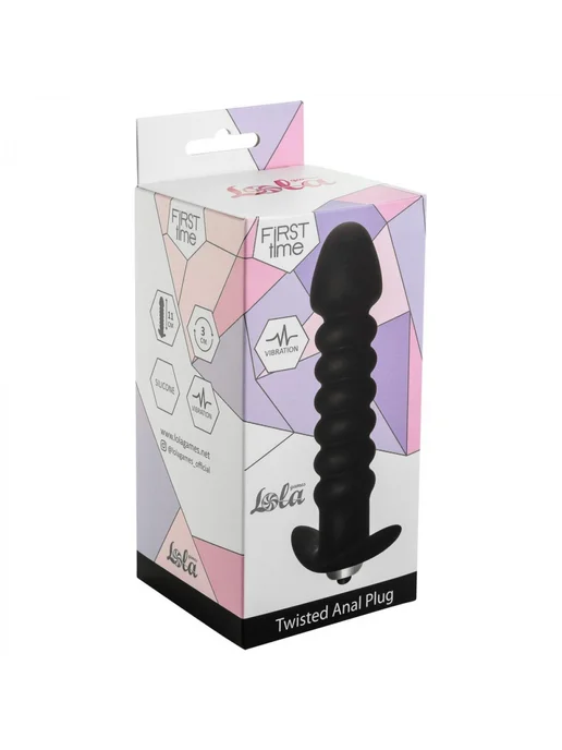 Lola toys Рельефный анальный вибратор Twisted Plug (7 режимов), черный, фото 2