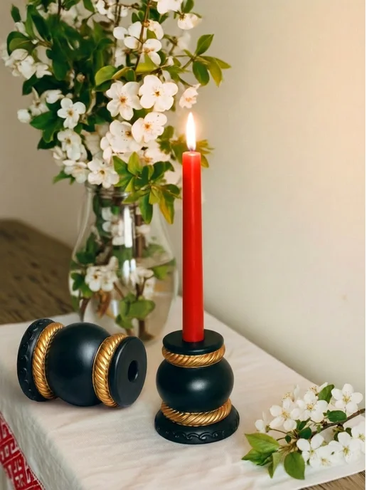 flamez Подсвечник для церковной тонкой свечи, d = 5,5 и 7,5 мм, черный, фото 4