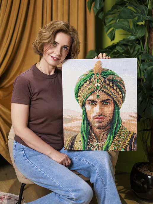 CVL Алмазная мозаика на подрамнике 40x50 "Султан в пустыне", 40x50, фото 4