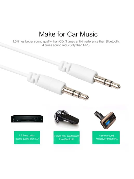Аудиокабель 3.5 мм stereo Jack 1 8 М Ж для авто и наушников, 8 м, фото 2