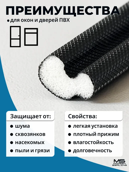 Modern Sealing Уплотнитель для пластиковых окон ПВХ Шлегель (аналог Q-Lon), черный, фото 3