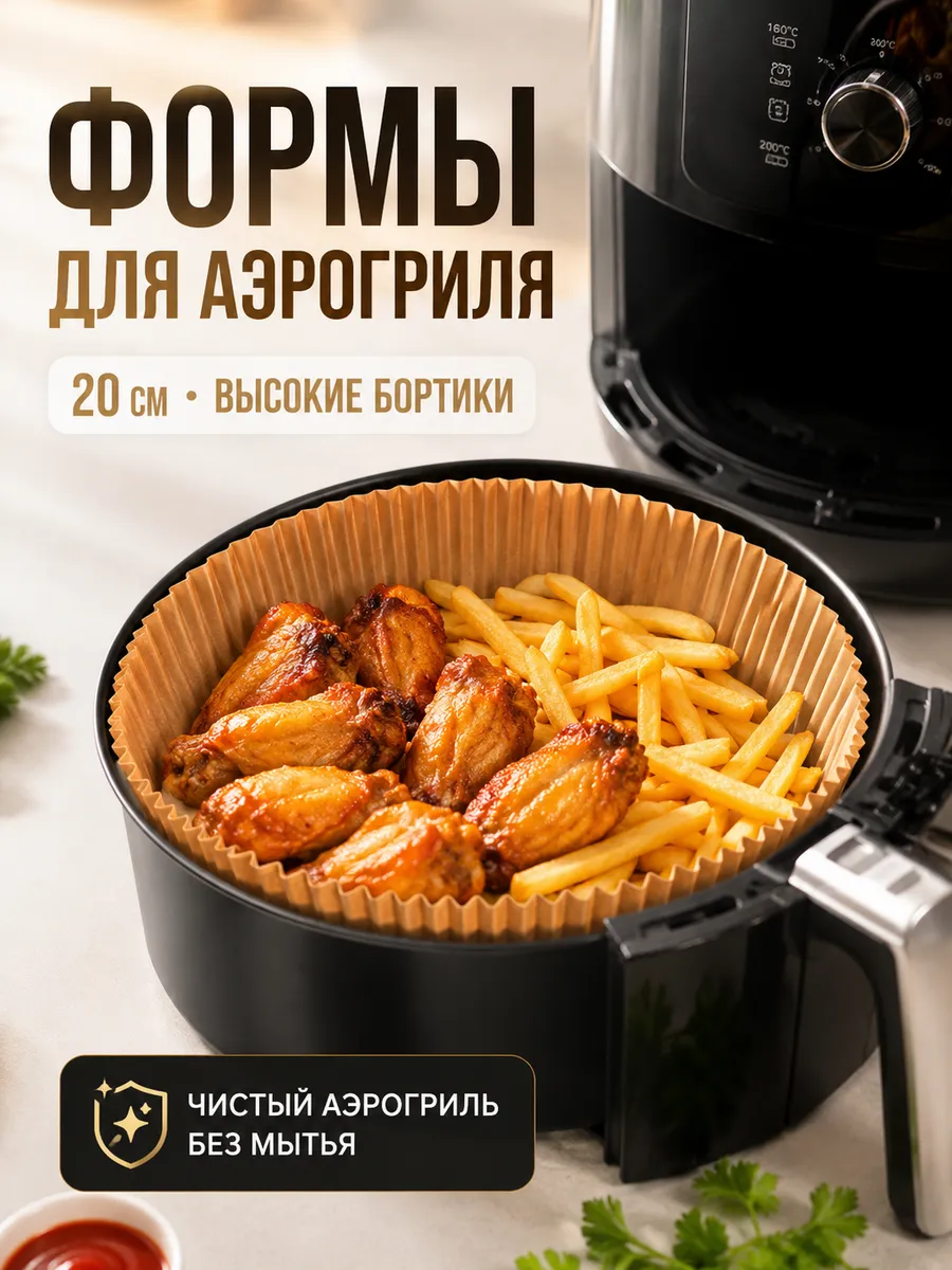 Круглая пергаментная форма для аэрогриля в пластике