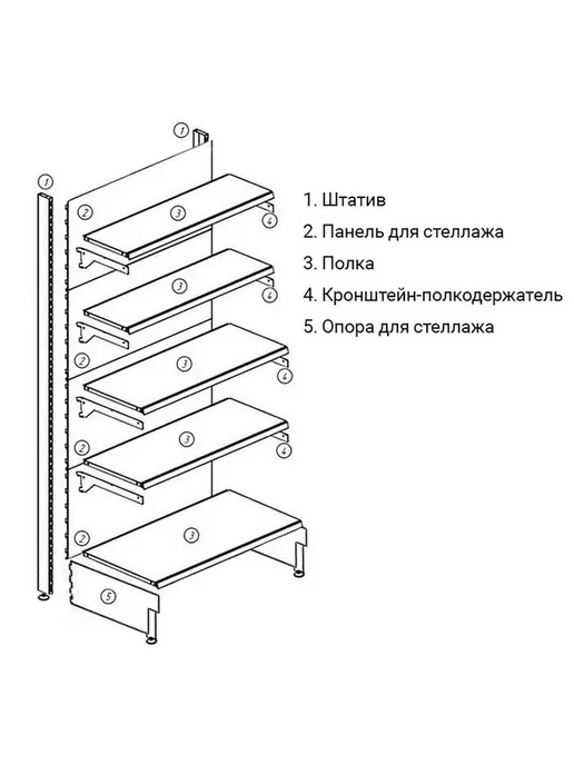 Перфорированная панель для стеллажа 35x90 см, 35x90 см, фото 2