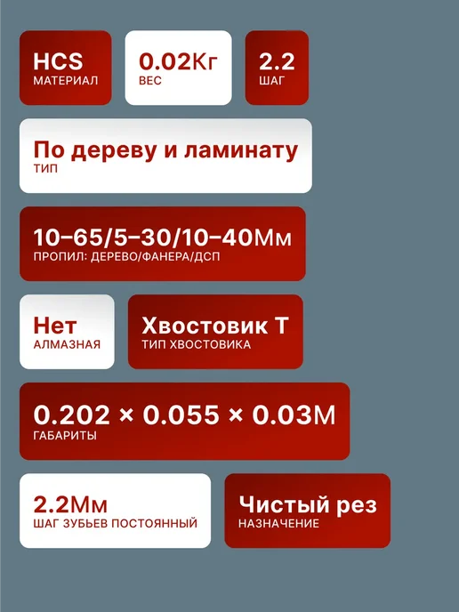 ВИХРЬ Пилки для лобзика Т308В по дереву 116x90 мм, 2 шт, 116x90 мм, 2 шт, фото 2