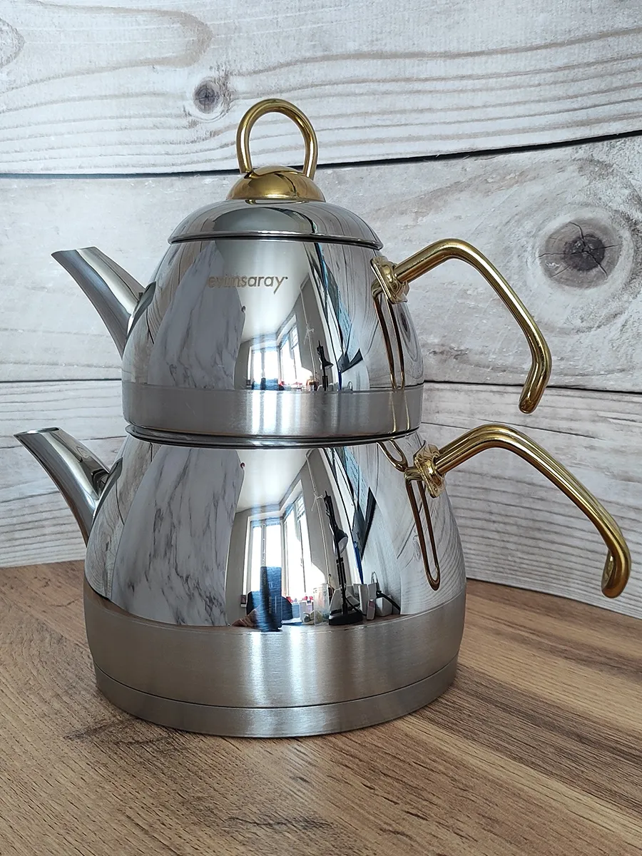 Çelik Çift Katlı Çaydanlık, 2,3 L 2