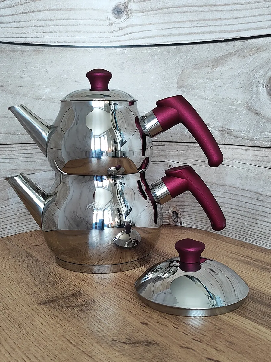 Çelik Çift Katlı Çaydanlık, 1,1 L 2