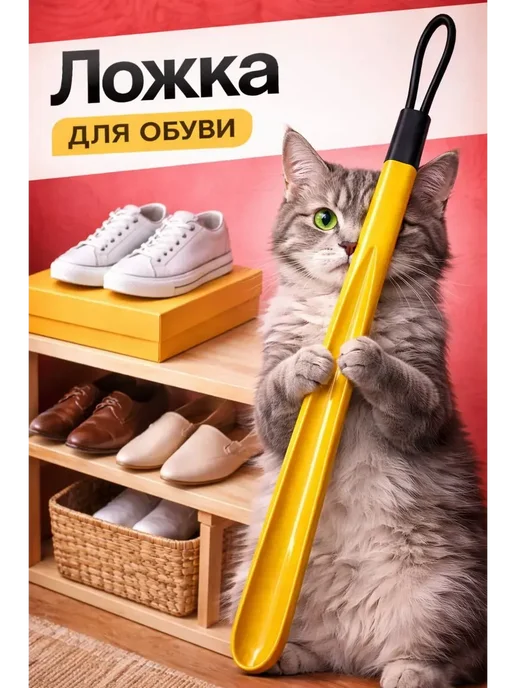 Асемир Ложка для обуви с петлёй 40см, синий