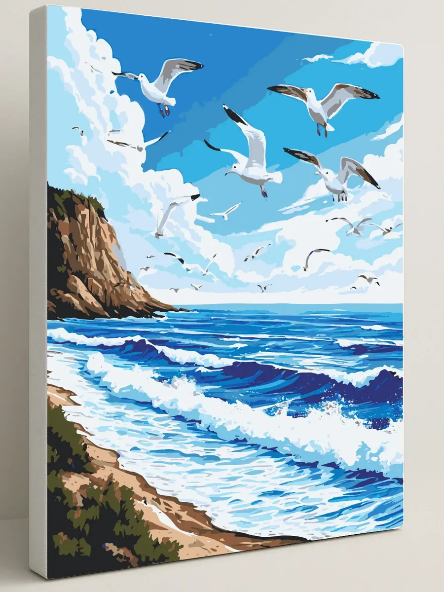 Картина по номерам - Ветер и чайки — 40×50 см