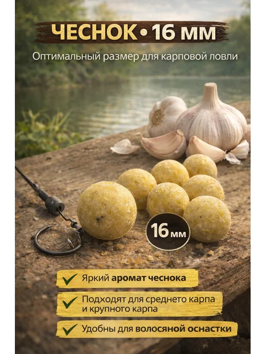 Family Joys Home Бойлы пылящие На карпа! 12 мм, Чеснок, 100 г, 100 г, фото 3