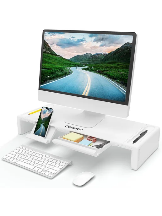 Подставка для монитора Olmaster с ящиком, белый