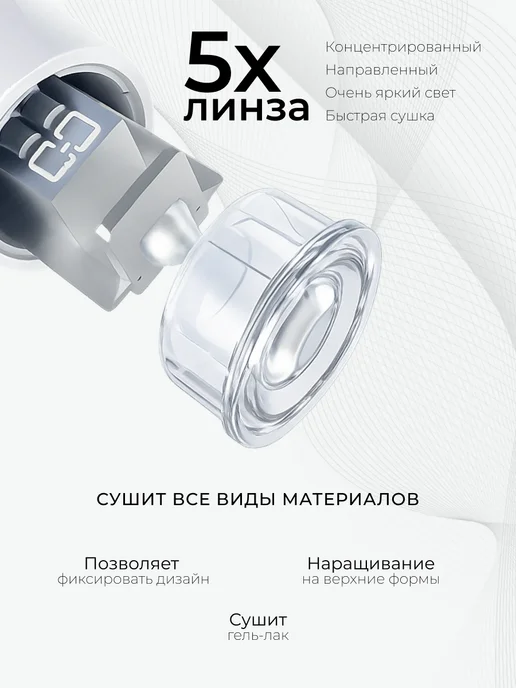 MANITA PROFESSIONAL Лампа для маникюра ультрафиолетовый фонарик портативный, белый, фото 4