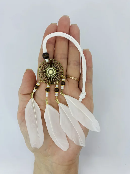 Ловец снов маленький хранитель в машину, белый, фото 8