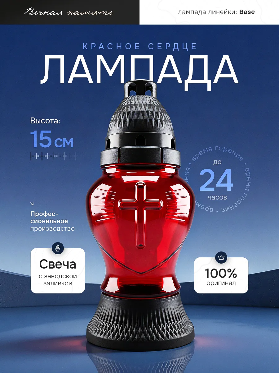 Лампада на кладбище для могилы неугасимая со свечей