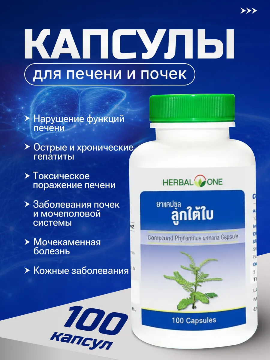 Капсулы Лук Тай Бай Для Печени и Почек на основе Phyllanthus