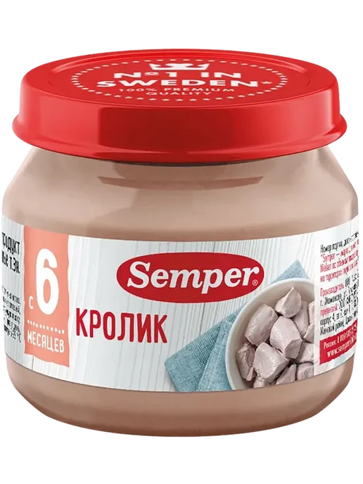 Пюре с 6 мес Сэмпер кролик Амеко-Калининград с б, 80 г, 80 г, фото 2