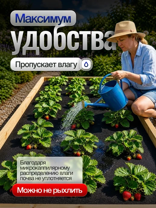 ProfyHome Спанбонд Геотекстиль 60 1,6*10 от сорняков садовый укрывной, 1.6x10, фото 6