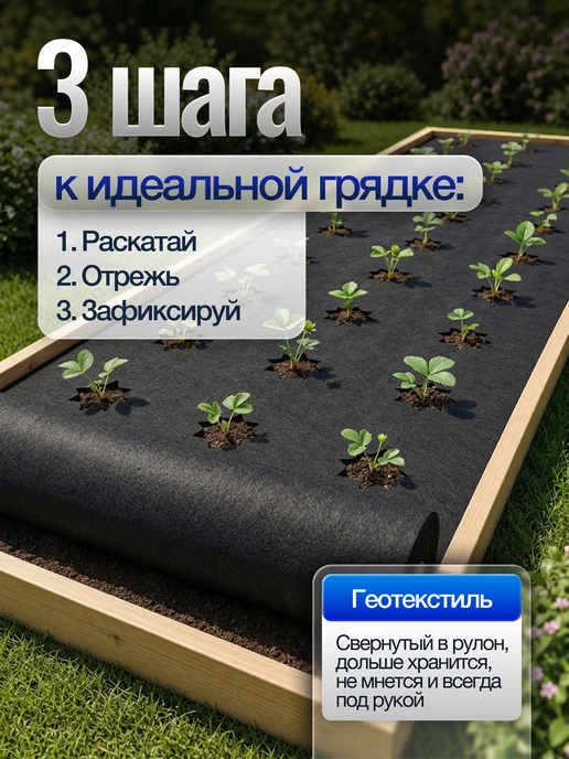 ProfyHome Спанбонд Геотекстиль 60 1,6*10 от сорняков садовый укрывной, 1.6x10, фото 7