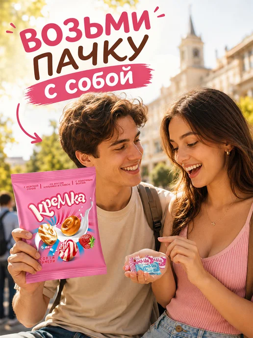 KDV Конфеты карамель леденцовая Кремка 3 вкуса 180 г, 180 г, фото 2